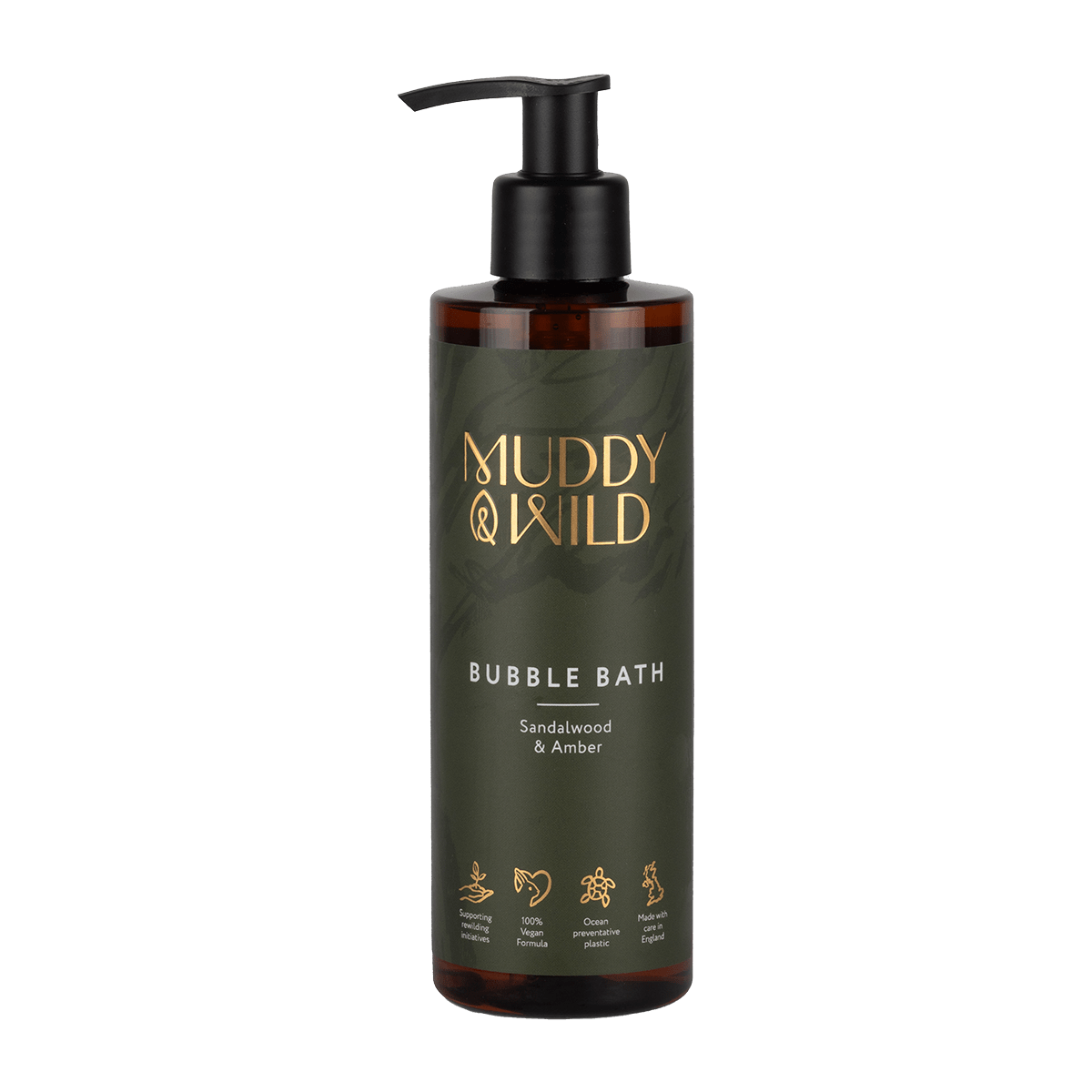 Bubble Bath 250ml - Sandalwood & Amber - Muddy & Wild